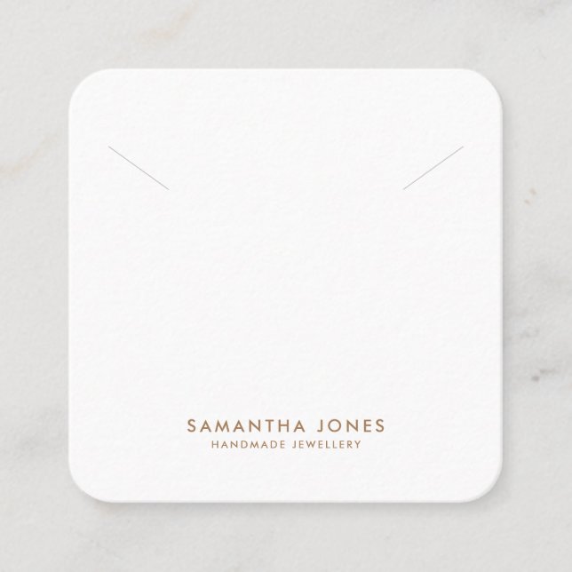 Minimalist Modern Necklace Jewellery Display  Square Business Card (Front)