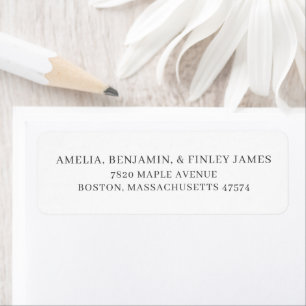 Minimalist Modern New Baby Family Return Address