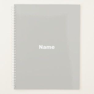 Minimalist modern pale grey custom year monogram planner