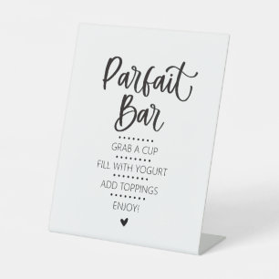 Minimalist Modern Parfait Bar Brunch Pedestal Sign
