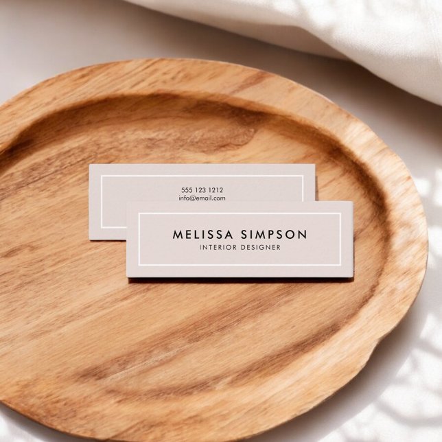 Minimalist Modern Pastel Beige Mini Business Card (Creator Uploaded)