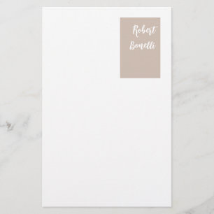 Minimalist Modern Pastel White Colour Personalised Stationery