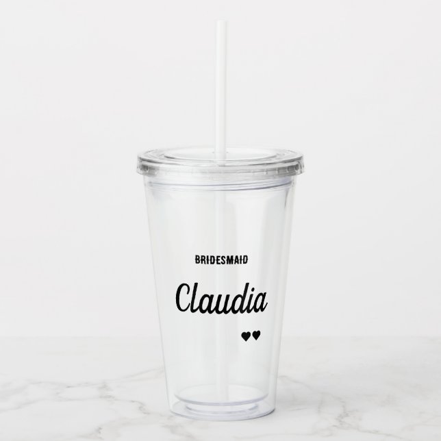 Minimalist Modern Personaized Bachelorette Tumbler (Front)