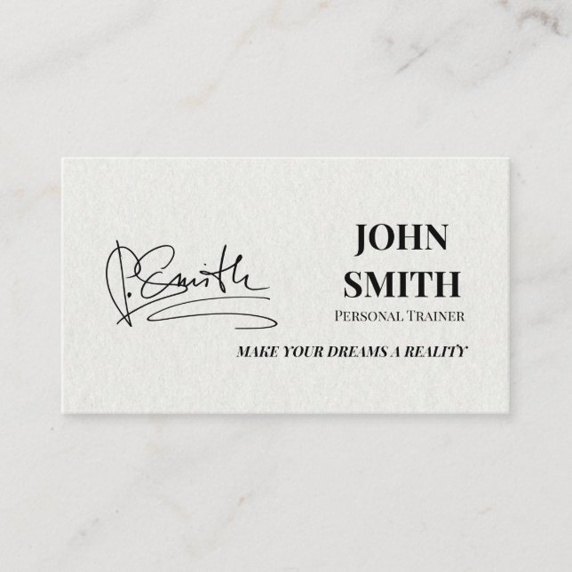 Minimalist Modern Personal Trainer Business Card (Front)