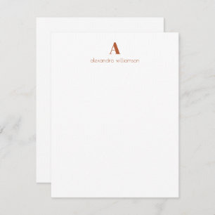 Minimalist Modern Personalised Rust Orange Card