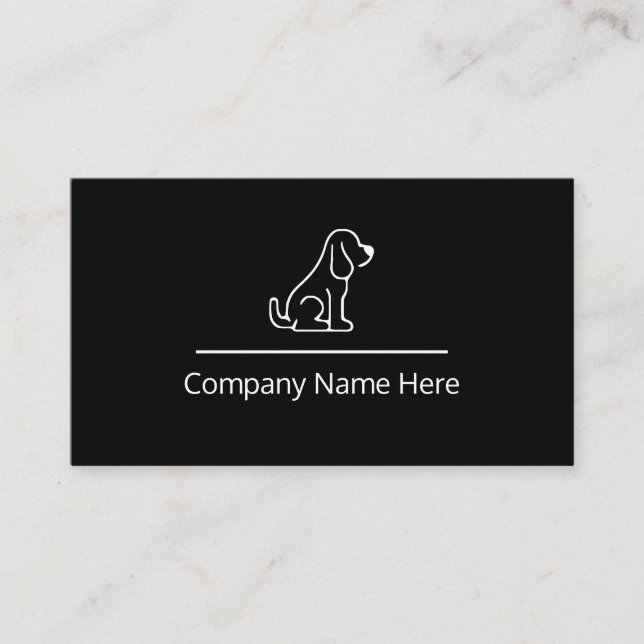 Minimalist Modern Pet Services Business Card (Front)