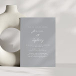 Minimalist Modern Pewter Grey Script Wedding Invitation<br><div class="desc">Minimalist Modern Pewter Grey Script Wedding Invitation</div>