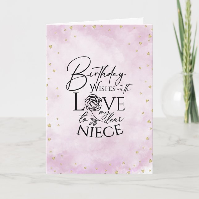 Minimalist Modern Photo Birthday Niece Card (Front)