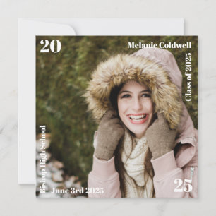 Minimalist Modern Photo Collage Graduation Announcement