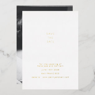 Minimalist Modern Photo Elegant Save the Date Gold