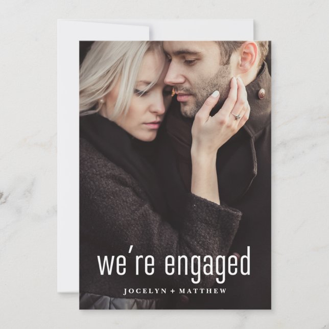 Minimalist Modern Photo Engagement Party Invitation (Front)