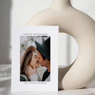 Minimalist Modern Photo Front Back Design Wedding Invitation