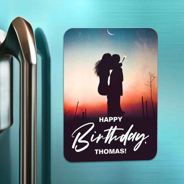 Minimalist Modern Photo Happy Birthday Gift Magnet (Creator Uploaded)