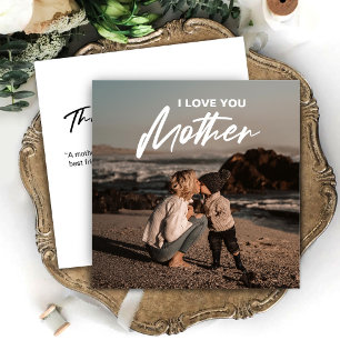 Minimalist Modern Photo I Love You Mother Greeting Card
