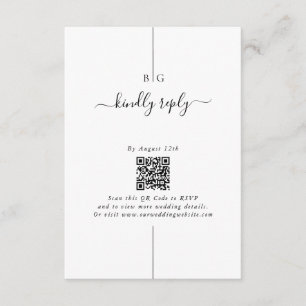 Minimalist Modern Photo Inline Monogram Wedding Enclosure Card
