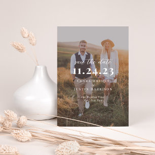 Minimalist Modern Photo Overlay Save The Date