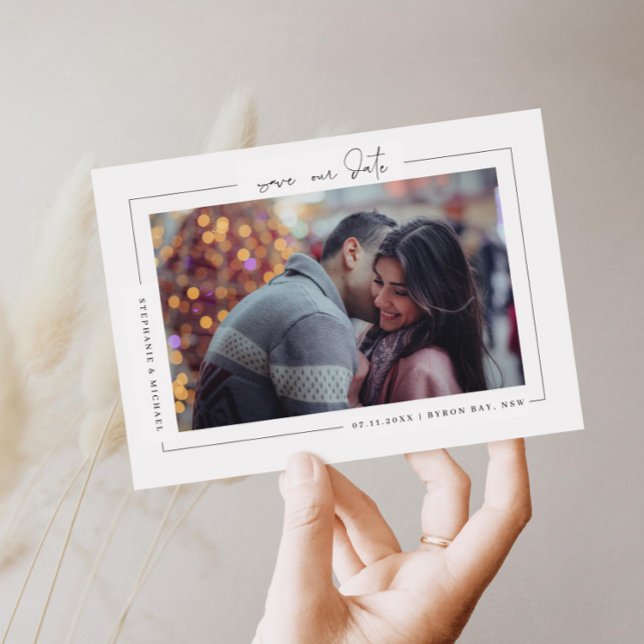 Minimalist modern photo Save the Date Invitation (Creator Uploaded)