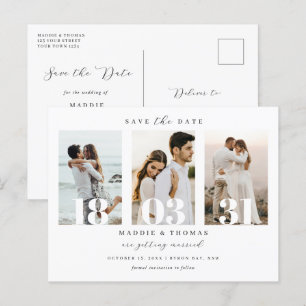 Minimalist modern photo Save the Date Invitation P Postcard