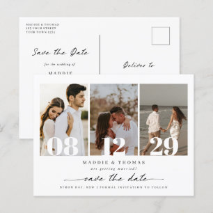 Minimalist modern photo Save the Date Invitation Postcard