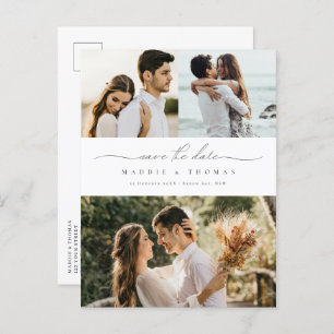 Minimalist modern photo Save the Date Invitation Postcard