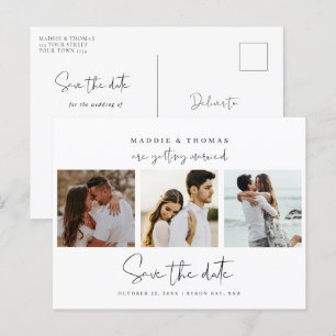 Minimalist modern photo Save the Date Invitation Postcard