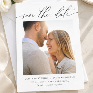 Minimalist Modern Photo Simple Elegant Wedding Save The Date