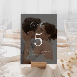 Minimalist Modern Photo Table Number Card