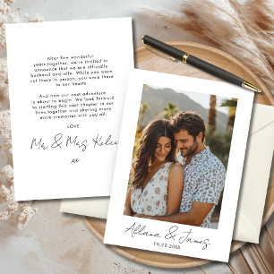 Minimalist Modern Photo Wedding Announcement Card