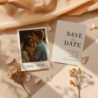 Minimalist Modern Photo Wedding Save The Date