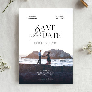 Minimalist modern photo wedding  save the date