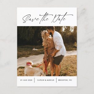 Minimalist Modern Photo Wedding Save The Date Post Holiday Postcard