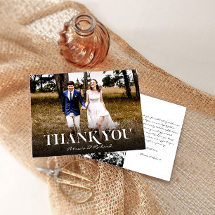 Minimalist Modern Photo Wedding Thank You Card