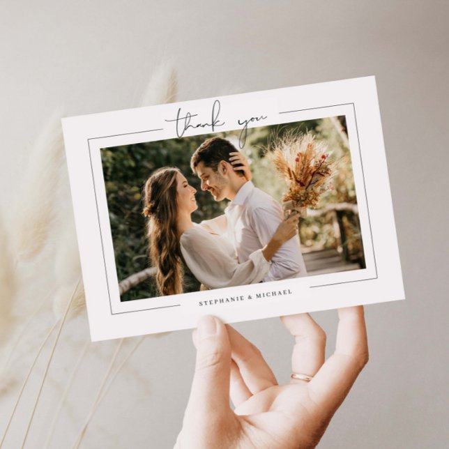 Minimalist modern photo wedding thank you card (Creator Uploaded)