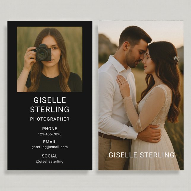 Minimalist Modern Photographer Photo Business Card (Creator Uploaded)