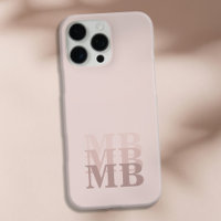 Minimalist Modern Pink Beige Initial Monogram