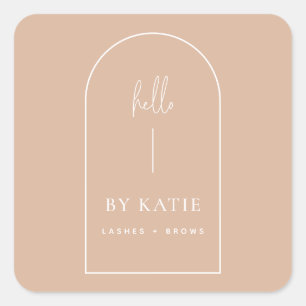 Minimalist Modern Pink Blush Arch Beauty Business Square Sticker