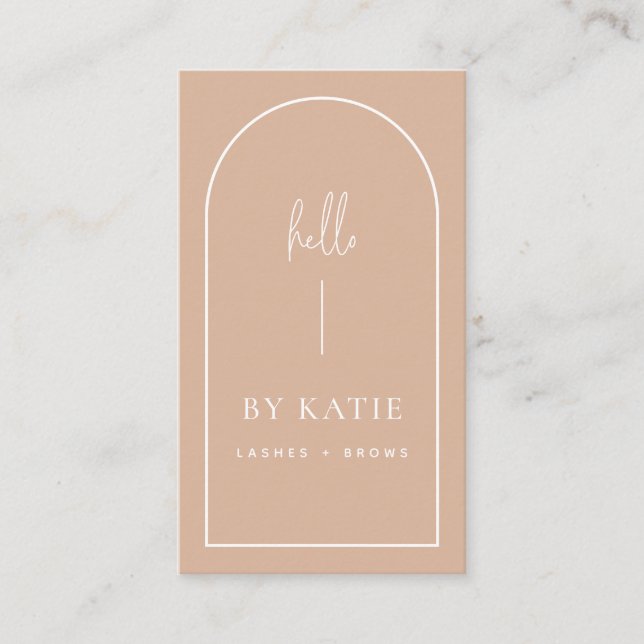 Minimalist Modern Pink Blush Arch Beauty Cosmetic Business Card (Front)