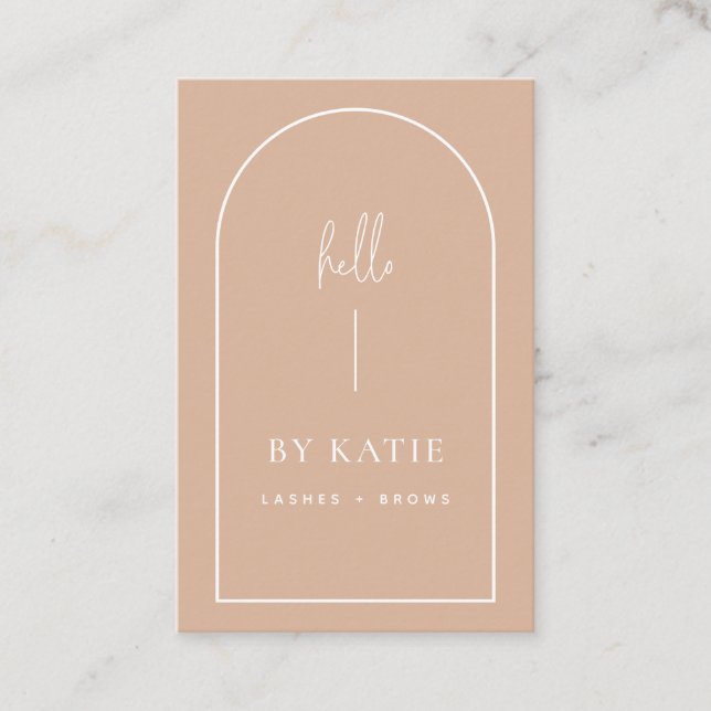 Minimalist Modern Pink Blush Arch Beauty Cosmetic Business Card (Front)