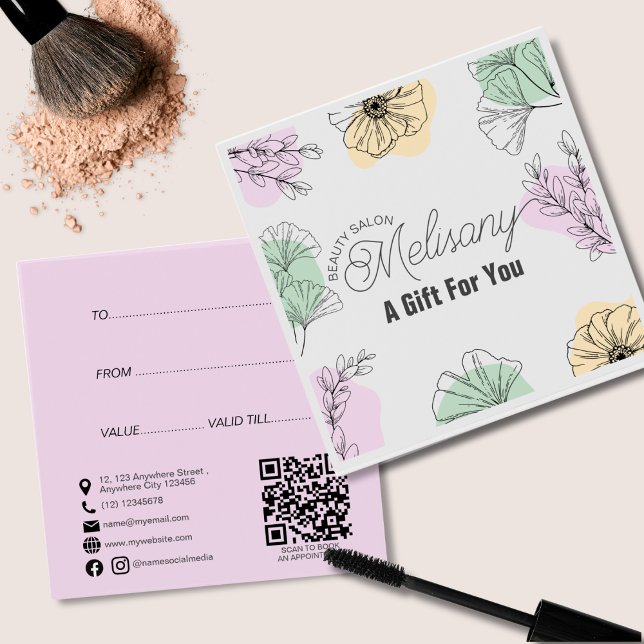 Minimalist Modern Pink Gold Green Floral Line Art (Creator Uploaded)