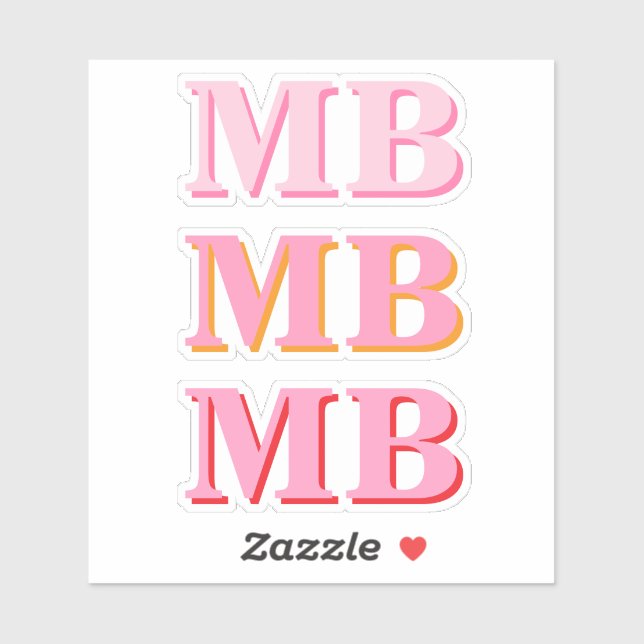 Minimalist Modern Pink Initial Monogram (Sheet)