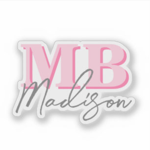 Minimalist Modern Pink Initial Monogram