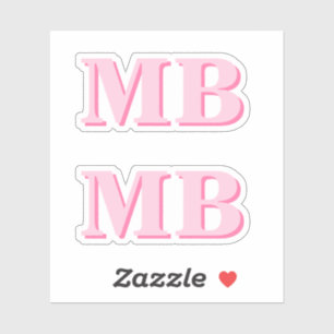 Minimalist Modern Pink Initial Monogram