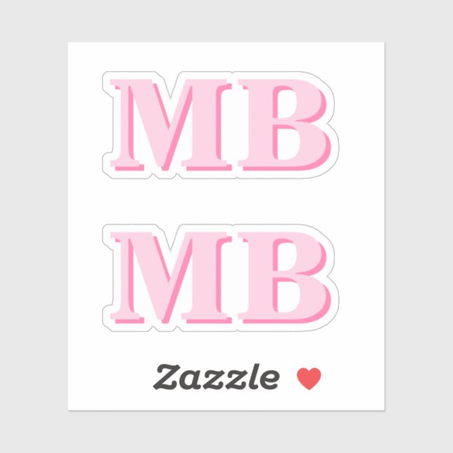 Minimalist Modern Pink Initial Monogram (Sheet)