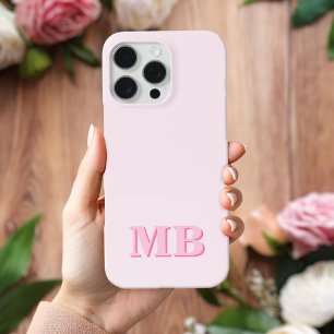 Minimalist Modern Pink Initial Monogram iPhone 13 Case