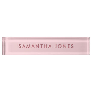 Minimalist Modern Pink Nameplate