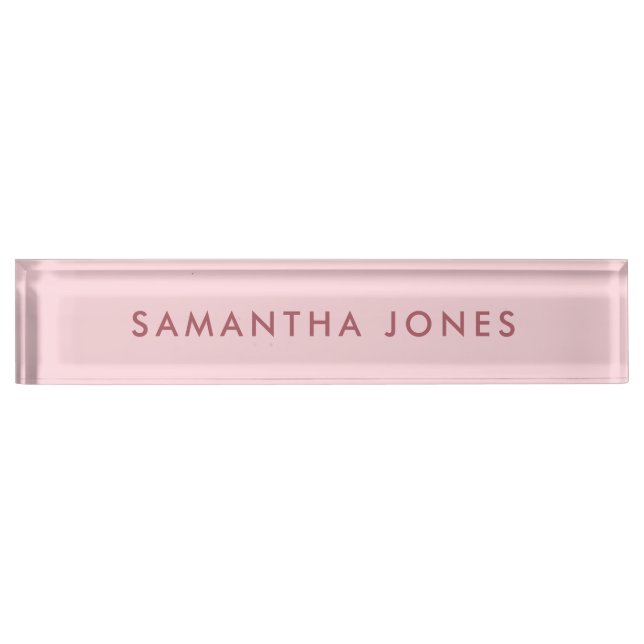 Minimalist Modern Pink Nameplate (Front)