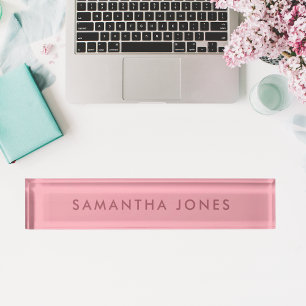 Minimalist Modern Pink Nameplate