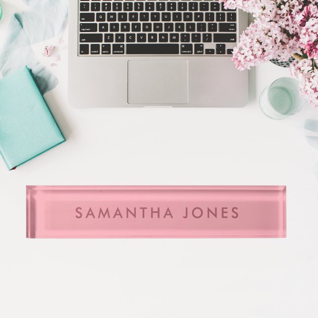 Minimalist Modern Pink Nameplate (Minimalist Modern Pink Nameplate
for her)
