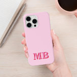 Minimalist Modern Pink Red Initial Monogram<br><div class="desc">Pink Red Minimalist Modern Initial Monogram Phone Case. Create your own personalised iPhone Case with custom initial name.</div>