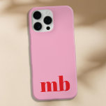 Minimalist Modern Pink Red Initial Monogram<br><div class="desc">Minimalist Modern Initial Monogram Phone Case. Create your own personalised iPhone Case with custom initial name.</div>